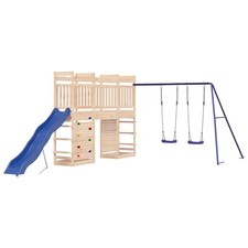 Swing Set Outdoor Backyard Wooden Playground Equipment for Kids Age 3-8 vidaXL