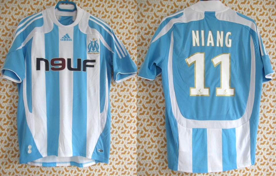 Maillot Olympique Marseille 2007 2008 Adidas Niang #11 OM Neuf Telecom - M - Photo 1/4