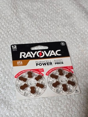 Rayovac Size 312 Hearing Aid Batteries 12 Pack New Sealed Exp 03/2028