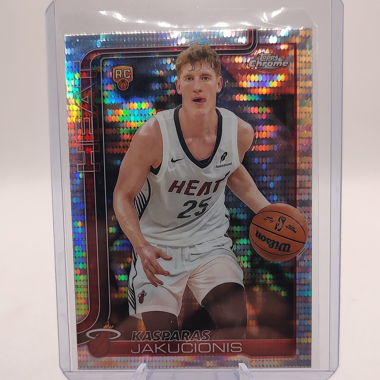 2025-26 Topps Chrome #270 Kasparas Jakucionis Pulsar RC Miami Heat