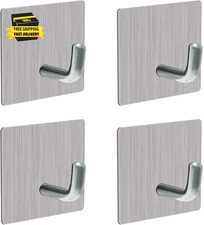 Heavy Duty Self-Adhesive Coat Hooks, Stainless Steel Towel Hooks for Shower, Bag