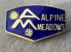Alpine Meadows Ski Pin Vintage California Hat Pin Souvenir Enamel LOOK 👀