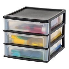 Plastic Stacking Desk Top 3-Drawer Storage only Organizer, 1-Pack,