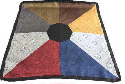 Vintage ASHEAR Multicolor Silk 18 inch Pocket Square Made in Italy