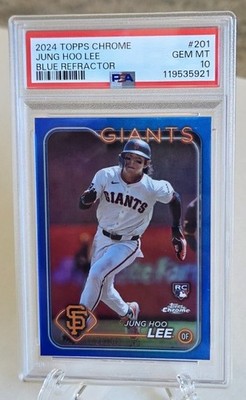 2024 Topps Chrome JUNG HOO LEE! BLUE Refractor #'d /150! PSA GEM MINT 10! RC 201