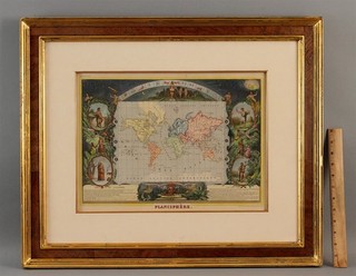 Antique LEVASSEUR French National Illustree Atlas Mercators Celestial World Map