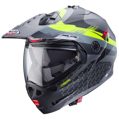 Caberg Flip Up Helmet Tourmax X Sarabe Matte Gun Metallic/Black Fluo Yellow - Size XL