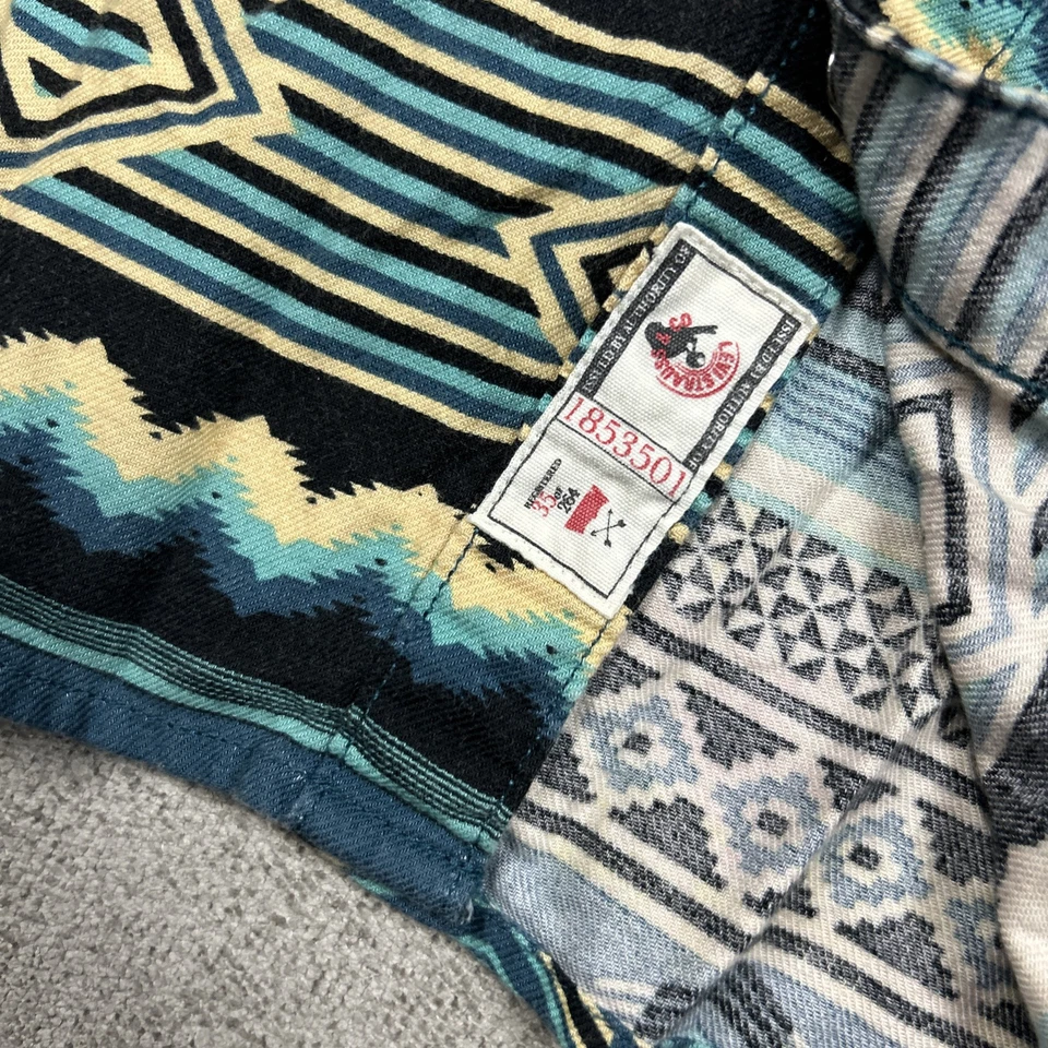 Levis Shirt Mens XL Blue Pearl Snap Long Sleeve Aztec Rancher Sawtooth Limited - Image 4 of 4