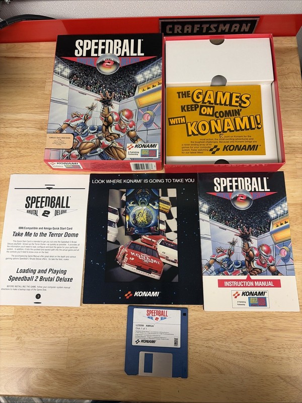 Speedball 2 Brutal Deluxe CIB 3.5" Commodore Amiga 500 1000 2000 Computer Game