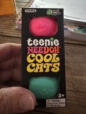 NeeDoh Teenie Cool Cats Stress Ball 3-Pack, Pink, Purple, Blue