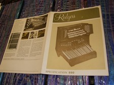 Rodgers Organ brouchure, Specifications, model Specification 990, scarce