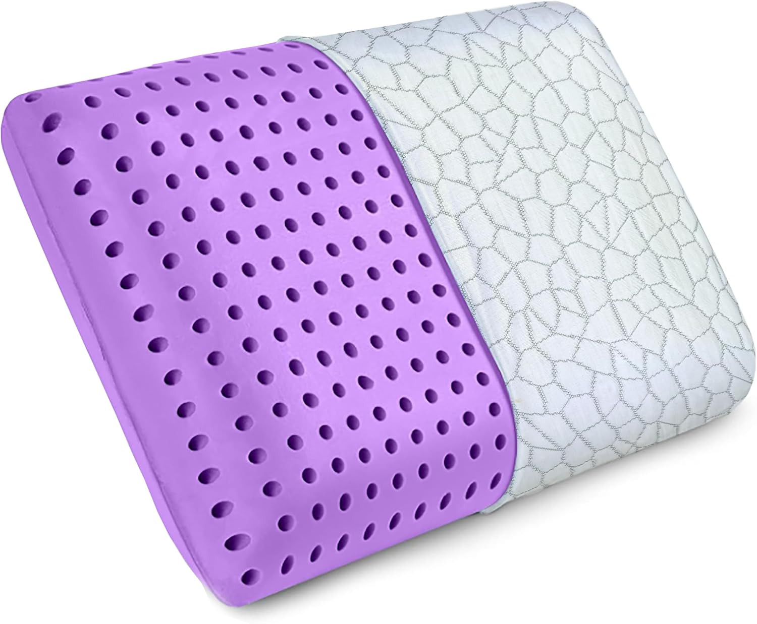 Lavender Pillow Queen Size Cooling Memory Foam Pillow with L