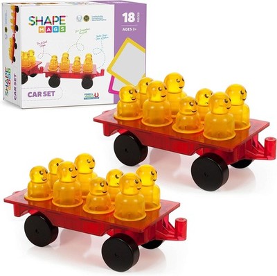 18 Piece Set Magnet Building Tiles Magnetic Blocks - Cars Expansions Set NEW