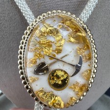 Vintage Bolo Tie Gold Tone Gold Mining Flake ...