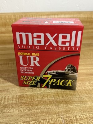 Maxell Audio Cassette UR 90 Minutes Super Size 7-Pack Sealed