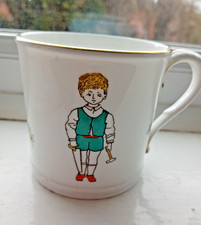 Vintage Royal Worcester Hand Painted  Bone China Mug: Saturday's Child