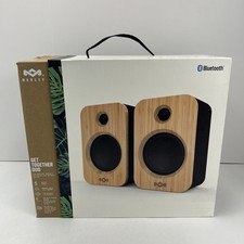 House of Marley GET TOGETHER DUO Bluetooth Wireless SPEAKERS Bamboo Black NIOB