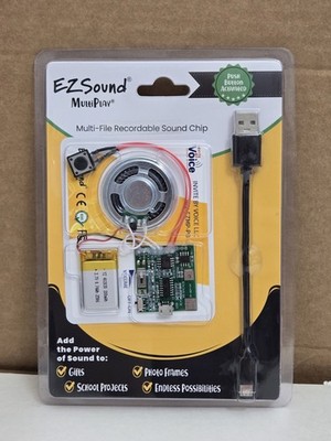 EZSound Multiplay Push Button Recordable Sound Chip Plays Multiple Recordings