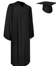 Graduation gown black size 5'6"-5'8" with tassel