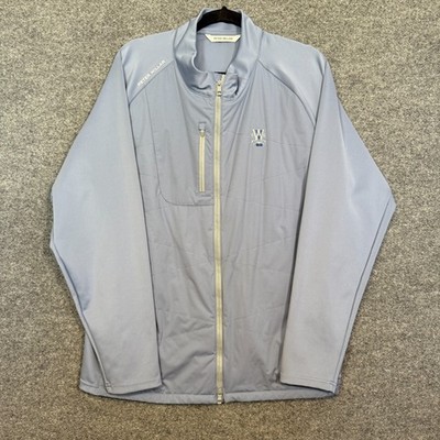 Peter Millar Endeavor Jacket Mens XL Blue Full Zip Up Hybrid Golf Long Sleeve