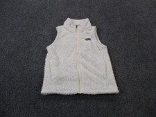 Patagonia Vest Jacket Girls XL 14 White Los Gatos Fuzzy Fleece Outdoors Hiking