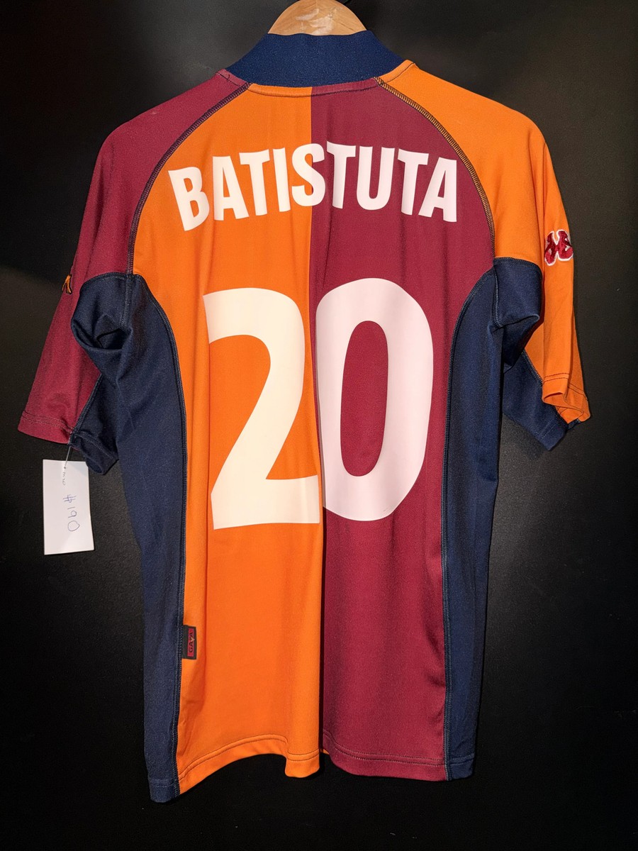 【DEAD STOCK】ASローマ 00/01 ユニフォーム BATISTUTA 2000-01 Roma Home Shirt Batistuta #18 - 4/10 - (S)