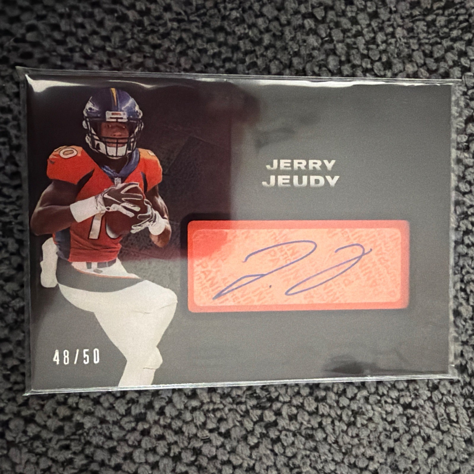 Jerry Jeudy Panini Black Rookie Jersey Autographs #RJAJJ Base
