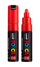 2 Count Uni PC-7M Water Based Paint Marker Broad Tip Red Art Pen Tool Supply