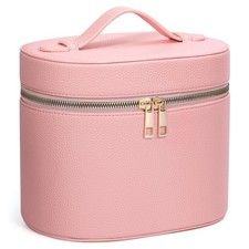 Makeup Bag Vanity Case for Women Leather Cosmetic Bag Makeup Organizer Case P...