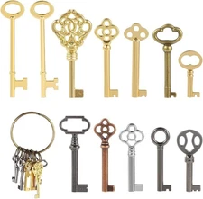 12PCS Hollow Barrel Skeleton Key, as shown in the figure 