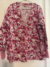 Scrub Jacket Long Sleeve Size Medium Peaches/ Brand