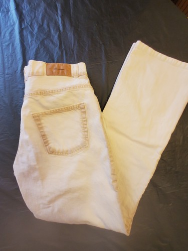 Zara Men's 34x33 Dirty White Jeans Button Fly Bootcut RN 77302 B6 - Picture 1 of 23