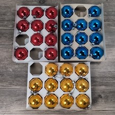 Vtg 32 NOELLE Glass Ornaments Made In USA 2 1/4 Inches Beautiful Multi-color Set