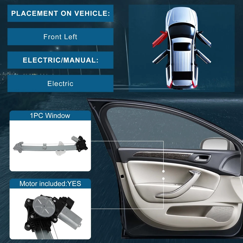 For 2017 2018 2019 2021 Honda CR-V Power Window Regulator with Motor Front Left - Image 2 of 4