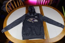 Baltimore Ravens Nike Dri Fit NFL Crucial Catch Grey Hoodie Men s Sz Small