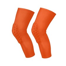 Orange Red Sports Knee Pads Youth Volleyball Basketball Long Leg Sleeves Brac...