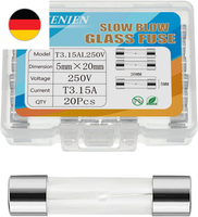 Aukenien 3,15A 3,15 Ampere 250V TräGe Glassicherung 5X20Mm T3.15A Sicherungen Gl