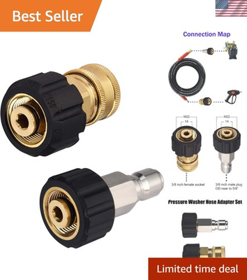 #ad High Pressure M22 to 3 8 Quick Connect Adapter for Power Washers Brass Durable $29.99