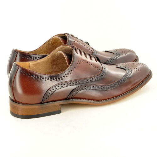 Nuovo Uomo Formale Brogue Pizzo Ufficio Scarpe Pelle Foderato Taglia 6 7 8 9 10 - Bild 9 von 15