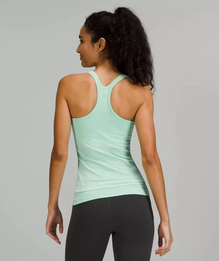 Lululemon Ebb to Street Tank Top 12 green Wild Mint Shelf Bra