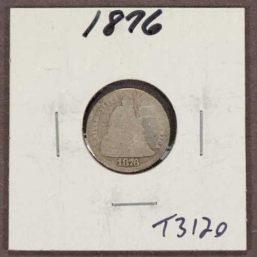 1876 10c Seated Liberty Silver Dime - Value Coin - SKU-T3120