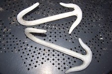 2 Anciens Grand Crochet de Boucher Acier H 28 cm