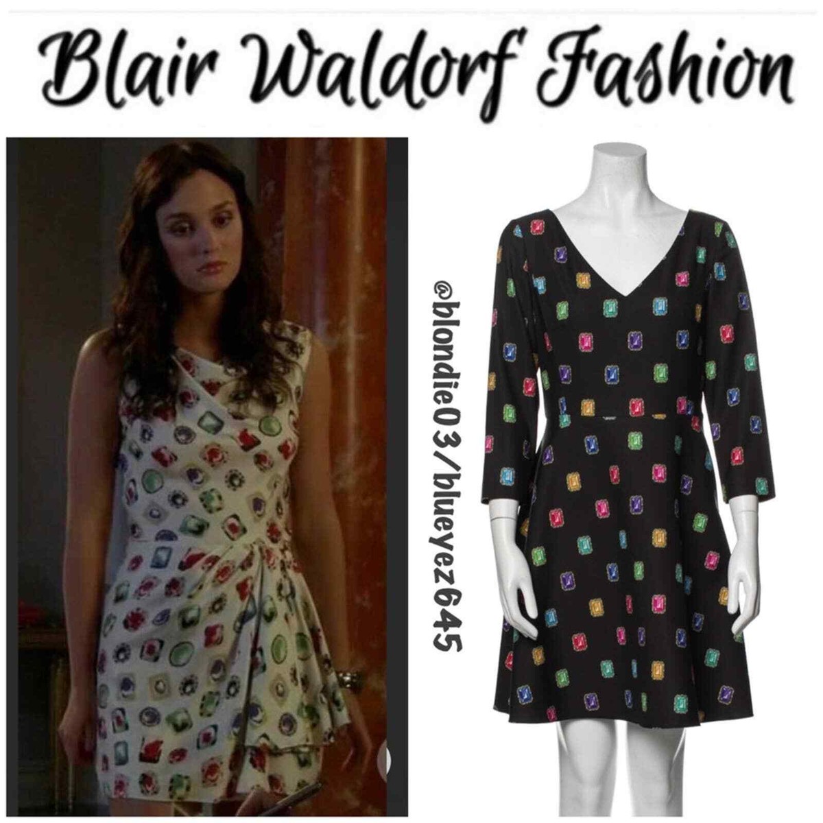 モスキーノ 宝石柄 ワンピース Boutique Moschino gemstone jeweled print dress US 6 Blair