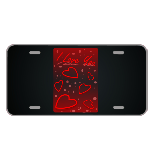 Custom License Plate With I Love You Full Of Hearts Add Names eBay