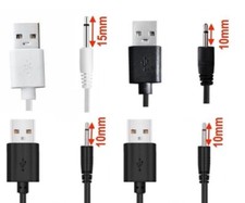 4x Fast Charge Cable USB to DC 2.5mm, 10mm / 15mm Height, 1x 3ft 1x 2.7ft 2x 2ft