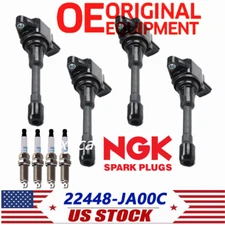4 UF549 For Nissan Altima Sentra rogue versa Spark Plugs and Ignition Coil packs