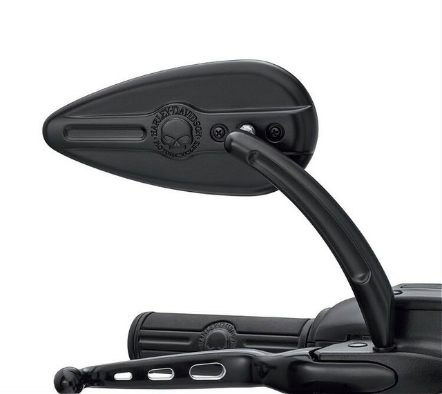 HarleyDavidson 56000171 Willie G Skull Black Teardrop Mirrors for sale
