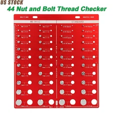 44 Nut and Bolt Thread Checker, 2-in-1 Thread Checker 22 Metric and 22 Standard