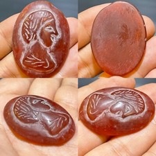 Ancient Roman emperor beautiful carving Queen face agate stone unique old piece