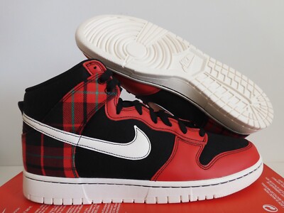 NIKE DUNK HI HIGH RETRO SE ''TARTAN PLAID'' BLACK-PALE IVORY SZ 12 [DV0826-001]